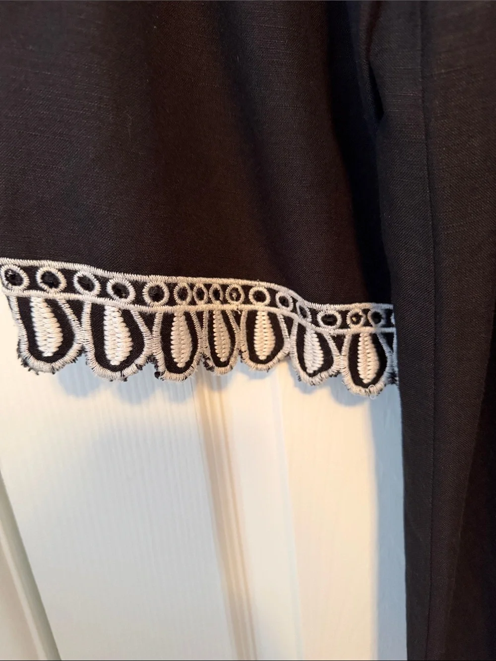 Context Black Tunic with White Embroidered Trim